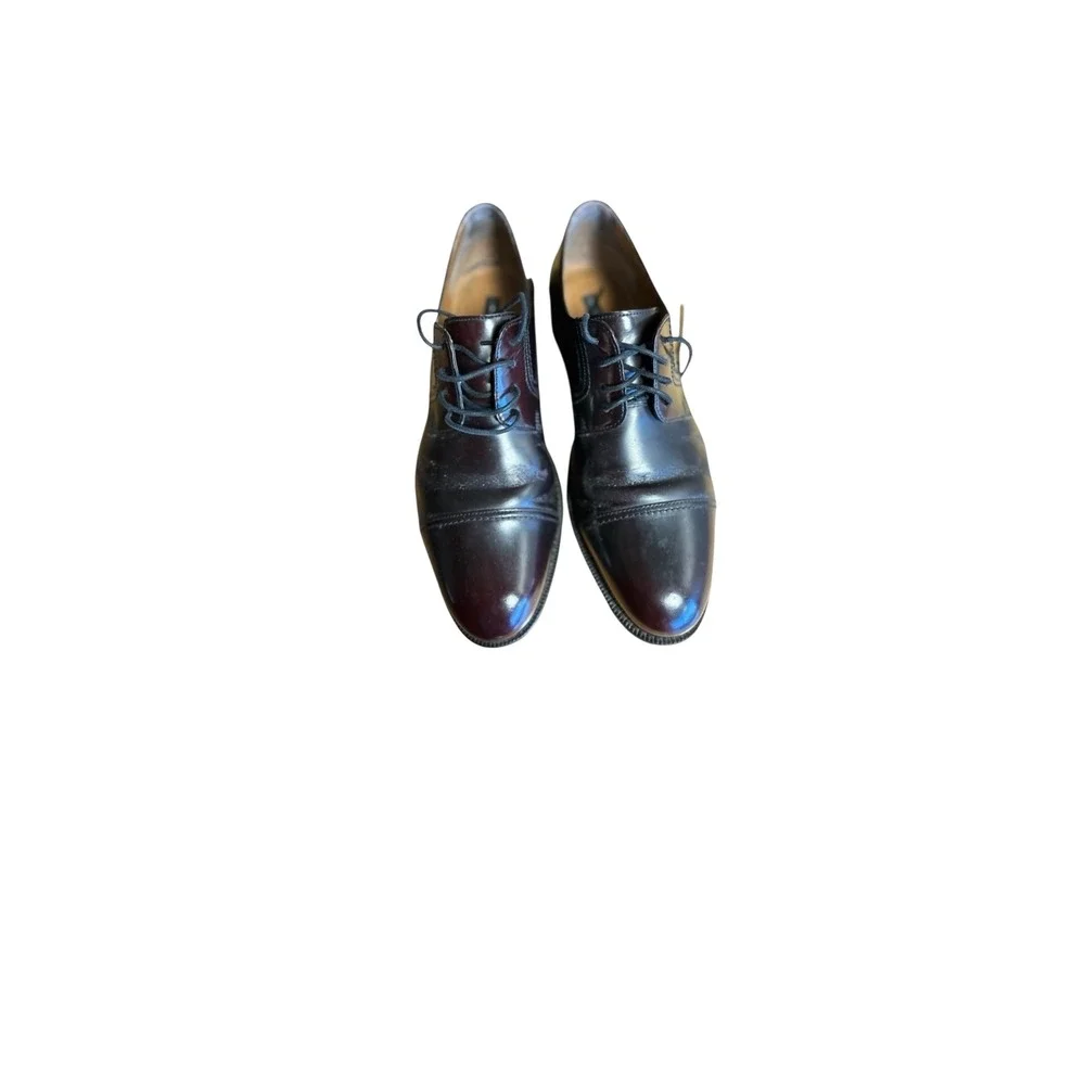 Bostonian Men's Leather Dress Shoes Burgundy Oxfords Lace‎ Up Size 10.5M